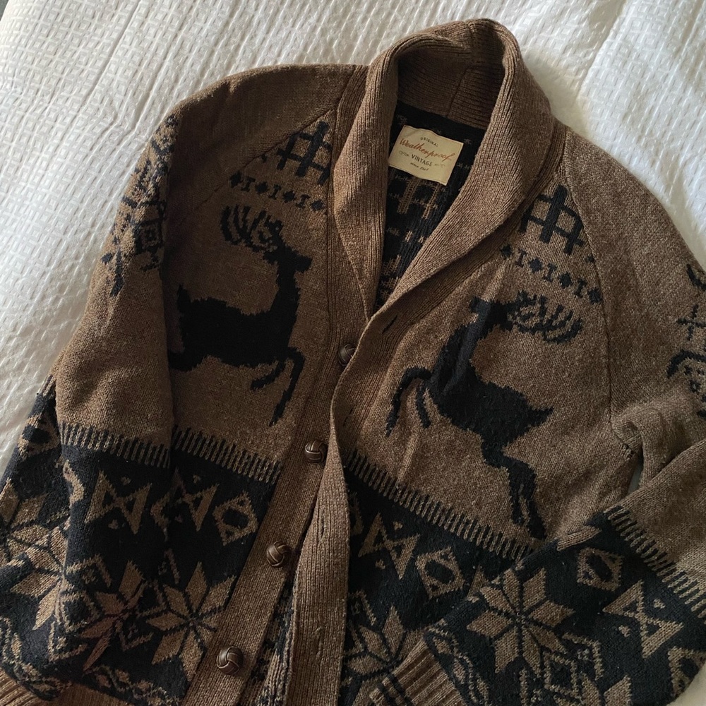 Weatherproof Cardigan Sweater - Winter Theme